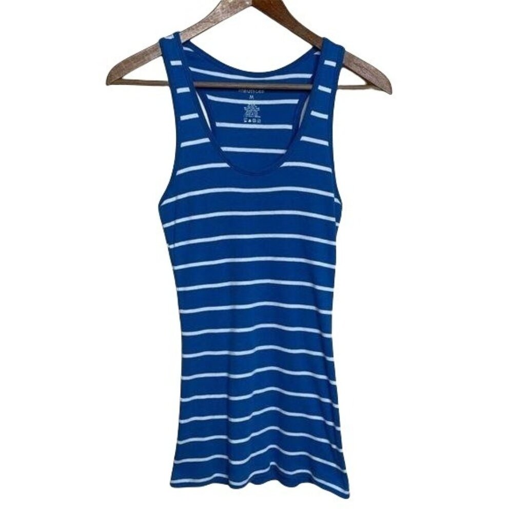 Maurices Tank Top Blue White Striped Sleeveless Casual Shirt Women's Size Medium